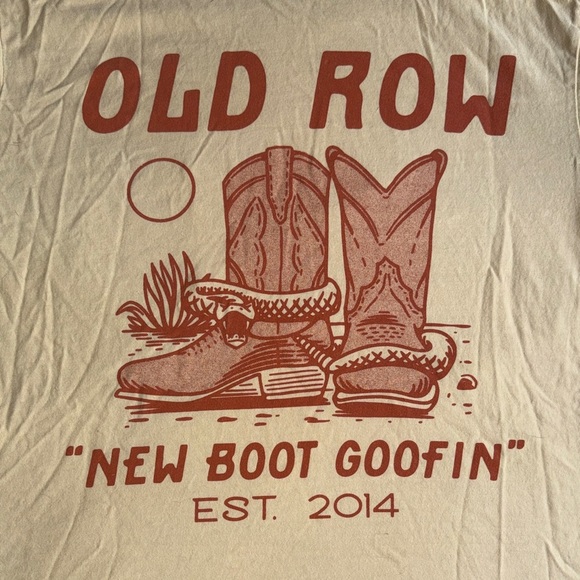 Old Row Tops - Old Row ‘New Boot Goofin’ | Women's Yellow Short Sleeve Tee | 100% Cotton